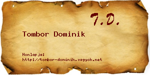 Tombor Dominik névjegykártya